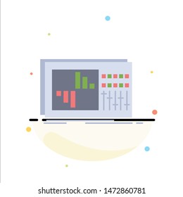 control, equalizer, equalization, sound, studio Flat Color Icon Vector