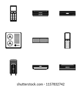 Control equipment icons set. Simple set of 9 control equipment vector icons for web isolated on white background