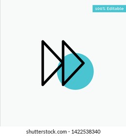 Control Fast, Forward, Media, Video turquoise highlight circle point Vector icon