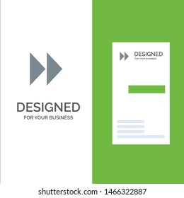 Control Fast, Forward, Media, Video Grey Logo Design and Business Card Template. Vector Icon Template background