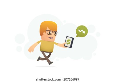 control of finances with smartphone. conceptual illustration