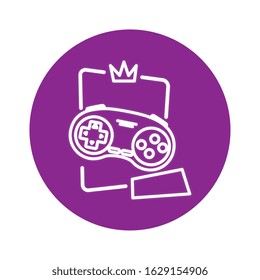 control game nineties style isolated icon vector illustration design
