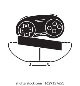 control game nineties style isolated icon vector illustration design