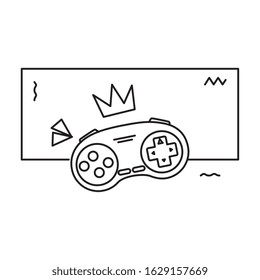 control game nineties style isolated icon vector illustration design