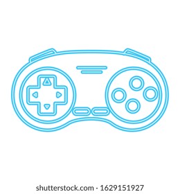 control game nineties style neon light vector illustration design