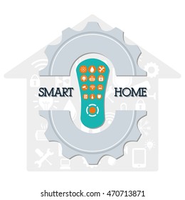 control gear smart house home technology app icon set. Flat and Colorful illustration. Vector illustration
