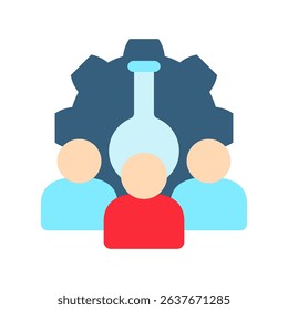 Control Group mini illustration flat color icon, use for research and development, education, industry, UI, UX kit, app and web development, digital or print.
