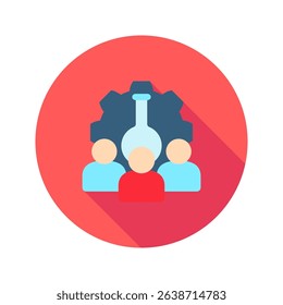 Control Group mini illustration rounded flat color icon, use for research and development, education, industry, UI, UX kit, app and web development, digital or print.