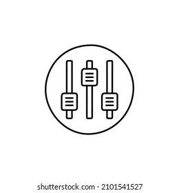 Icono de control en icono de estilo de línea negra, estilo aislado en fondo blanco