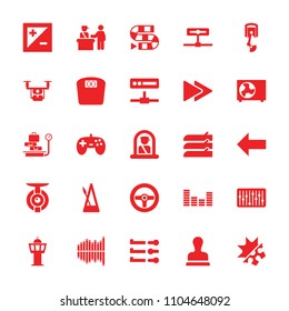 Control icon. collection of 25 control filled icons such as airport officer, joystick, dice game, fast forward, equalizer, slider. editable control icons for web and mobile.