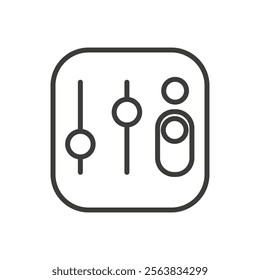 Control Icon Depicting Adjustable Sliders in Black and White