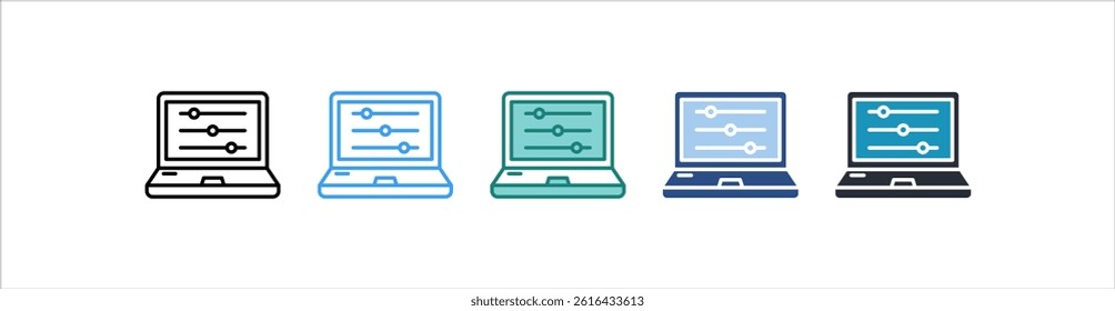 Control Icon In Different Style Vector