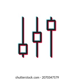 Control icon with glitch effect