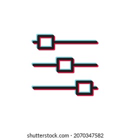 Control icon with glitch effect