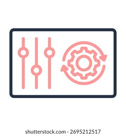 Ilustración vectorial de diseño de color de línea de icono de control