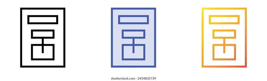 Steuersymbol. Lineares, blaues Füllungs- und Verlaufsstil-Design auf weißem Hintergrund
