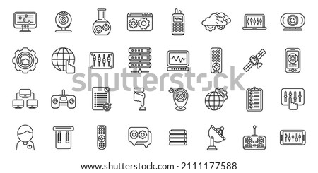 Control icon outline vector. Digital global. World center