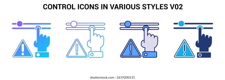 Icono de control representado por el símbolo de control Azul, degradado, doble tono, estilo de relleno.