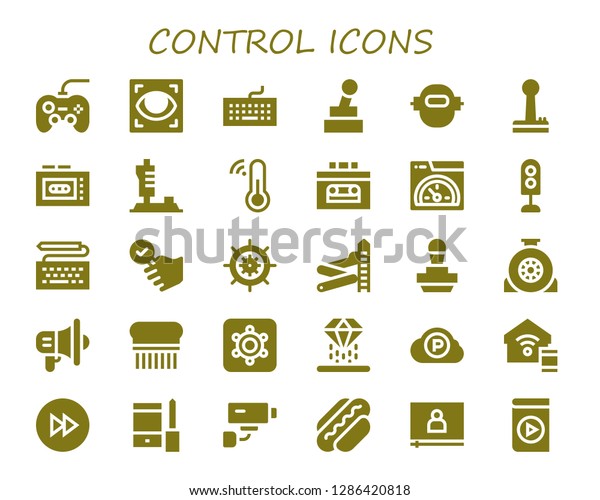 Control Icon Set 30 Filled Control Stock Vector (Royalty Free ...