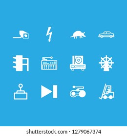 control icon set about joystick, gamepad, autocar and security camera vector set