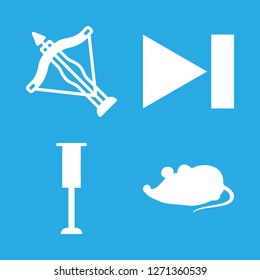 control icon set about traffic light, pause, crossbow and rat vector set