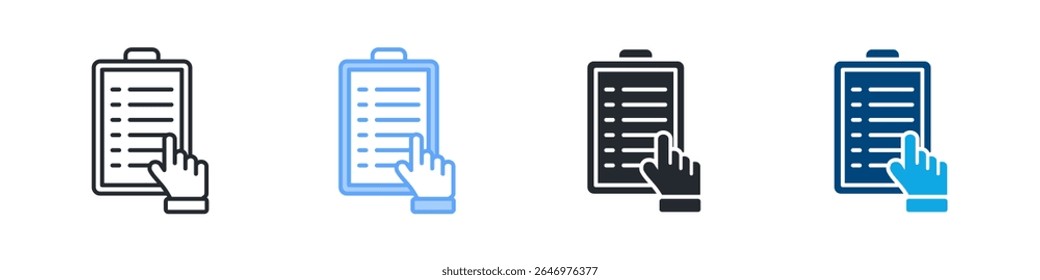 Ícone De Controle Definir Vários Estilos. Projetado Em Contorno, Azul, Glifo, Tom Duplo