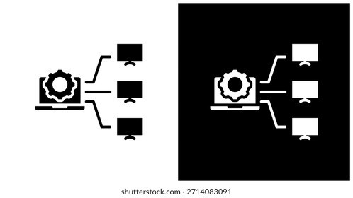 Steuersymbol auf weißem und schwarzem Hintergrund