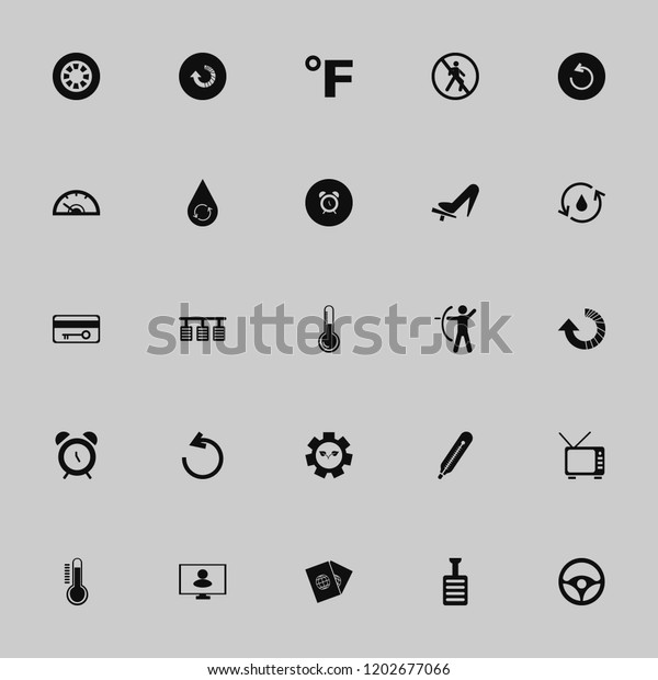 control icon. control vector icons\
set wheel, no pedestrian crossing, key card and\
fahrenheit