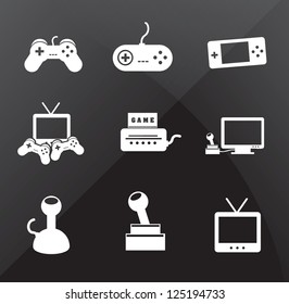 Control icons over black background vector illustration