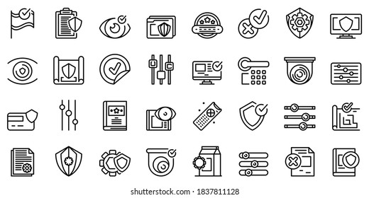 Control icons set. Outline set of control vector icons for web design isolated on white background