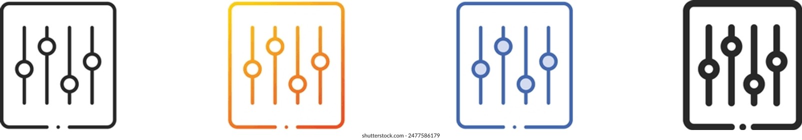 control icon.Thin Linear, Gradient, Blue Stroke and bold Style Design Isolated On White Background