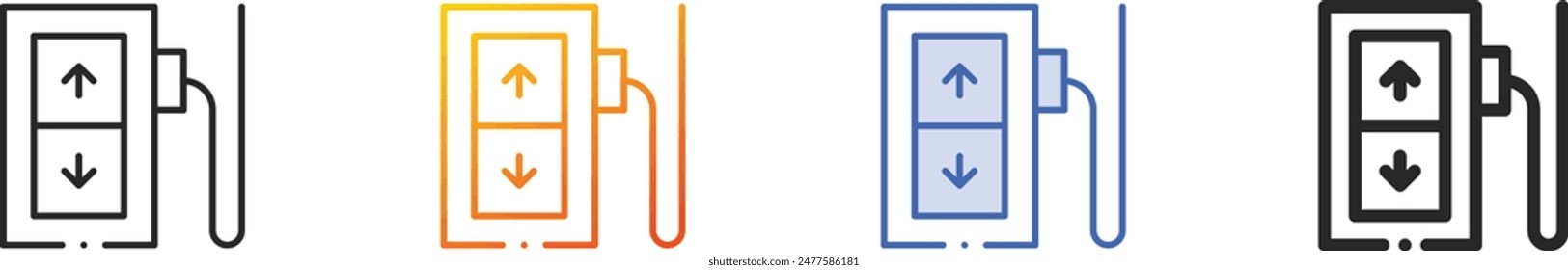 control icon.Thin Linear, Gradient, Blue Stroke and bold Style Design Isolated On White Background