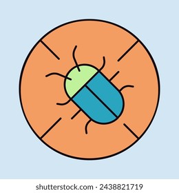 Control insect pests. Protecting plants from wreckers vector icon. Graph symbol for agriculture, garden and plants web site and apps design, logo, app, UI
