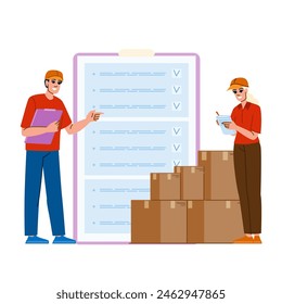 control inventory management  vector.  storage distribution, retail digital, delivery industry control inventory management character. people flat cartoon illustration