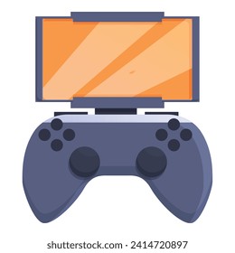 Control joystick panel icon cartoon vector. Monitor device. Console gamer