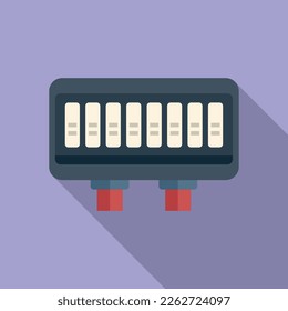 Control junction box icon flat vector. Electric power. Contact close
