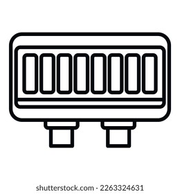 Control junction box icon outline vector. Electric power. Contact close