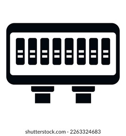 Control junction box icon simple vector. Electric power. Contact close