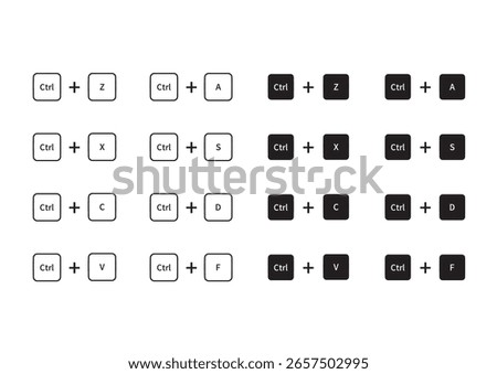 Control Key Shortcut Illustration Set for Digital Use