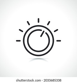 icono de línea de círculo del botón de control