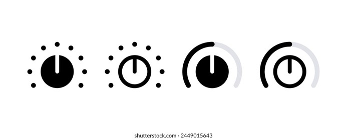 Control knob icons. Vector icons