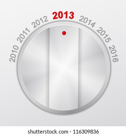Control knob and new year 2013. Vector illustration.