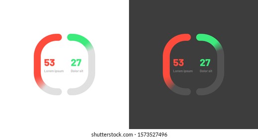 Control knob used for regulating. Dashboard UI and UX Kit. Control center design. Progress bar. Temperature control. Eps 10.