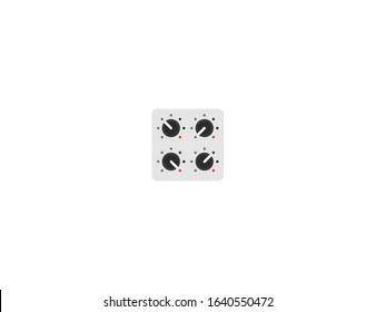 Control knobs vector flat icon. Isolated volume control knobs emoji illustration 