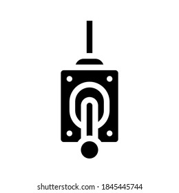 control lever glyph icon vector. control lever sign. isolated contour symbol black illustration