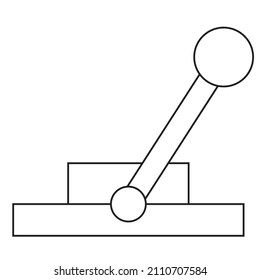 A control lever with rounded knob - Illustration , icon , vector 