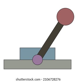 A control lever for speed or machines - Illustration , vector , icon 