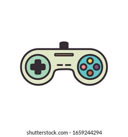 control line fill style icon design, Videogame play leisure gaming technology entertainment obsession digital and lifestyle theme Vector illustration