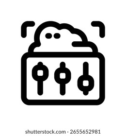 ícone da linha de controle. Ícone de vetor limpo e minimalista para sites, aplicativos móveis, apresentações e logotipos. Totalmente dimensionável e personalizável para qualquer projeto.
