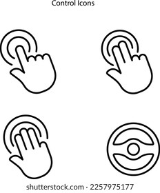 control line icon. control sign with hand icon, control sign outline editable stroke icon.